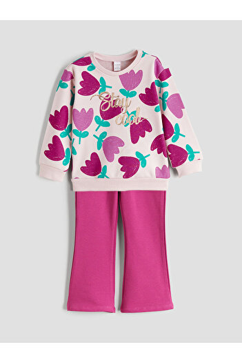 LC Waikiki Peak New Season Printed Girls' Sweatshirt and Leggings Pants 2-Pack