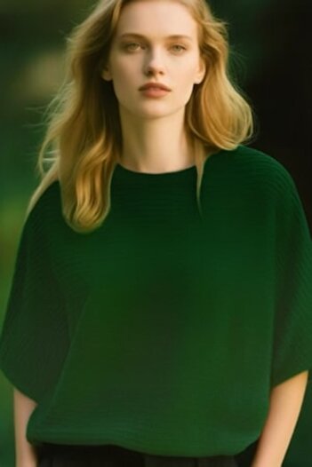 OEM Elegant dark green women's sweater, M-L