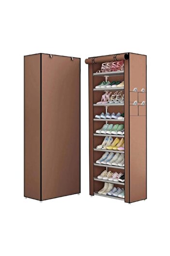 Generic SKY-TOUCH 9-Tier Shoe Rack Canvas Shoe Storage Cabinet for 45 Pairs Shoes, Shoe Rack Standing for L
