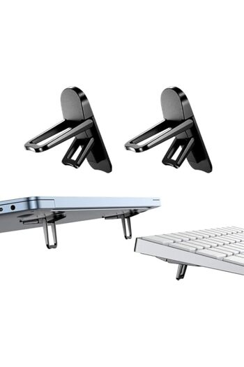 Generic Mini Foldable Laptop Stand, Self-Adhesive Portable Invisible Computer Keyboard Riser, Adjustable He