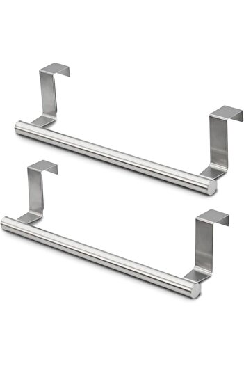 Generic SKY-TOUCH 2pcs Kitchen Cabinet Towel Bar Holder, Fits on Cupboards Over Cabinet Door, Towel and Was