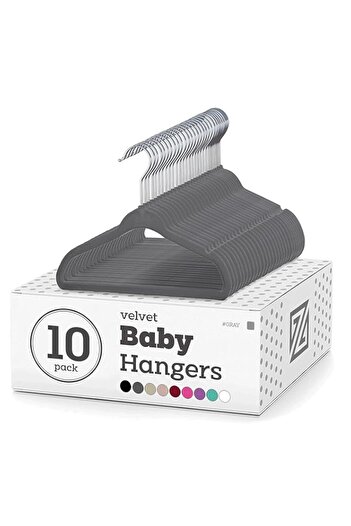 Generic ZOBER Hangers For Baby Clothes - Chrome Swivel Hook - Non Slip Toddler Hangers for Baby and Childre