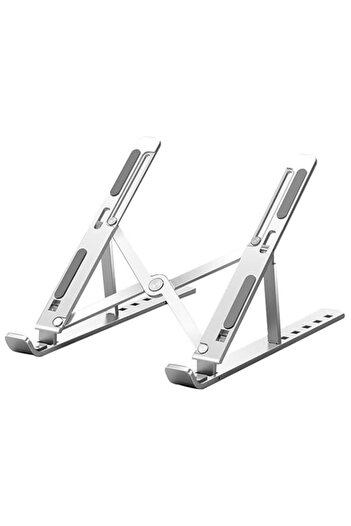 Generic ECVV Aluminum Laptop Stand for Desk, 6-Angles Adjustable Laptop Riser Ergonomic Foldable Notebook S