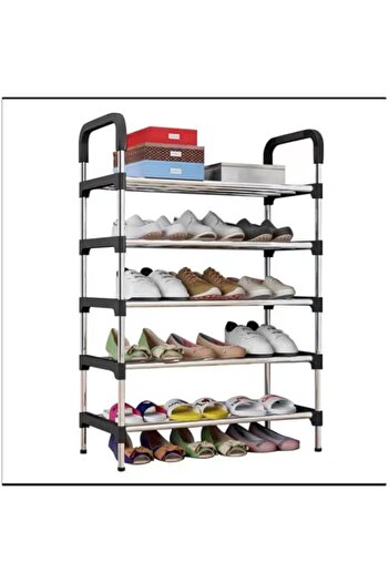 Generic ECVV 5 tier Metal Freestanding Shoe Rack-Portable shoe cabinet-Shoe Storage Organizer for Entryway,