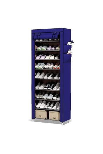 Generic Sulfar Foldable Shoe Rack | 10-Tier Shoe Organizer with Cover | Stores up to 27 Pairs | Portable Sh