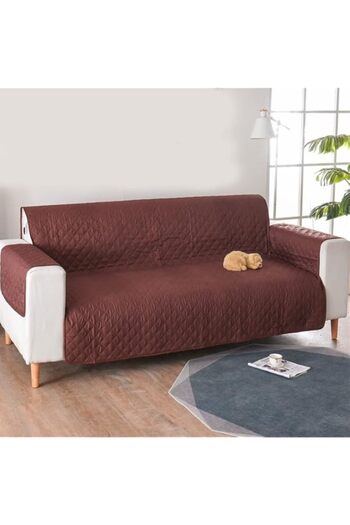 Generic XYWML 1/2/3 Seater Sofa Cover Quilted Anti-wear Anti-Slip Couch Recliner Furniture Protector (Color