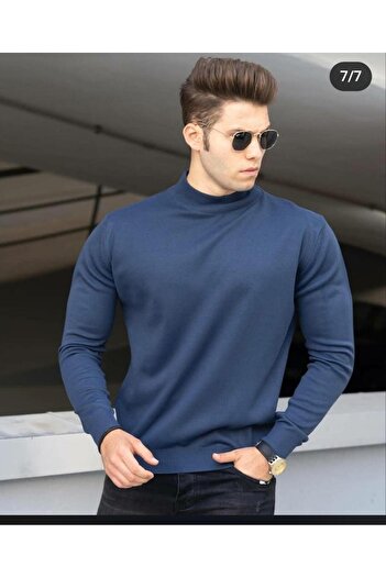 AXXAN Men's Knitwear Sweater Half Turtleneck Sweater
