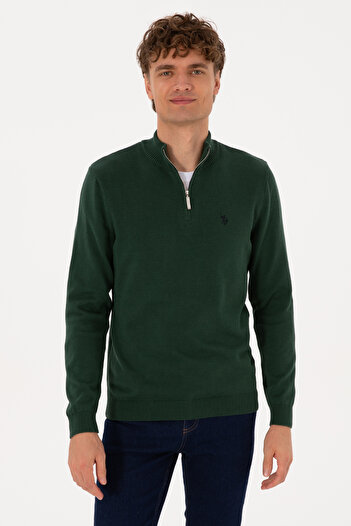 U.S. Polo Assn. Men's Dark Green Basic Sweater 50313695-Vr079