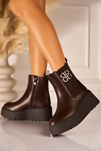Joana Yostina Brown Fur-Lined Boots, Size 40