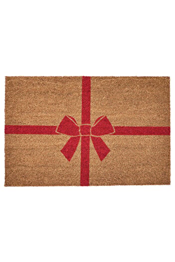 IKEA VINTERFINT Door mat, bow coir/red, 60 x 90 cm