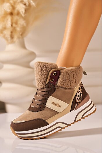 Joana Savys Brown Faux Suede Fur Boots