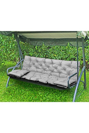 Autoalorria Garden cushion 150x60x50 cm + 2 cushions for swing bench waterproof light grey