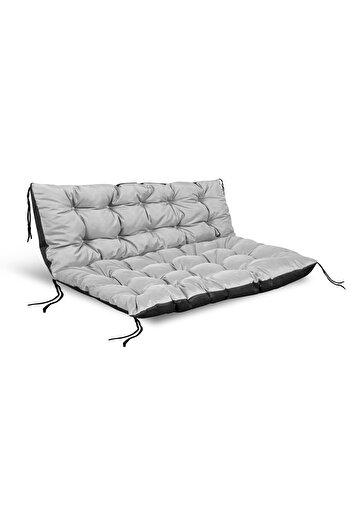 Autoalorria Garden cushion set 120/80 cm + 120/40 cm for pallet bench waterproof light grey