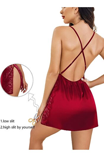 Generic Accessorize Kingdom Women Lace Maxi Sleepwear, Perfect for Special Nightwear Honeymoon