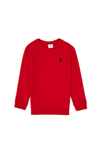 U.S. Polo Assn. Boy's Red Basic Crew Neck Sweatshirt 50313832-Vr171