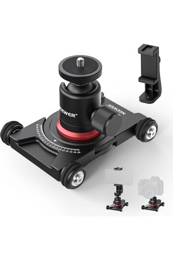 NEEWER SD001 Tabletop Camera Dolly Slider with Ball Head & Phone Clamp (Gray)
