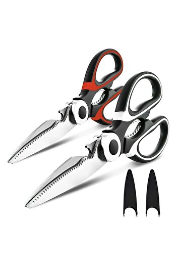 Arabest Kitchen Shears, 2 Pack Heavy Duty Dishwasher-Safe Meat & Poultry Shears