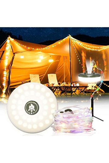 Bukela Camping String Lights (10M) - 2-in-1 Portable Lantern with 8 Modes, Type-C Fast Charge