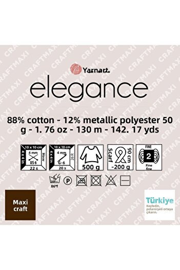 Yarnart Elegance - Glittery Χειροποίητη Κρέμα Νήματος-118