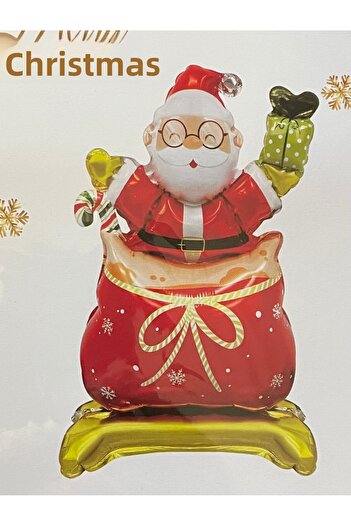 CAVAŞ sun hat Santa Claus Foil Balloon Standing New Year Decor Ornament