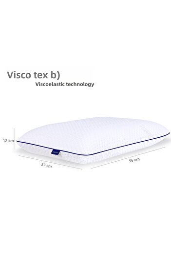 VİSCOTEX Chubby Visco Orthopedic Pillow with Neck Support, 56X37X12 Cm, White