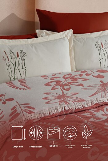 Elart Natural Series Leaf Bedding Set 6 Pieces Cinnamon