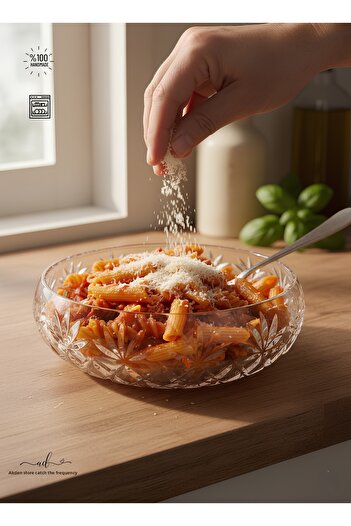 AKDEN STORE وعاء زجاجي لطاولة الطعام مقاس 26 سم من سلسلة كريستال كيرمنج ديكور أنيق