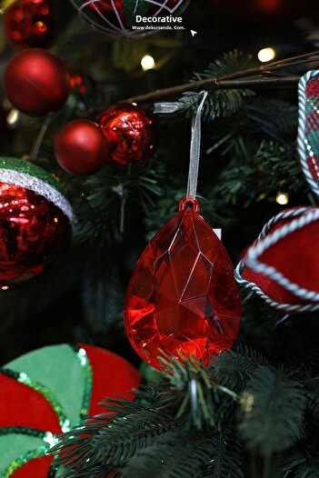 Dekorsende Christmas Ornament Drop Stone Ornament Red 13 cm