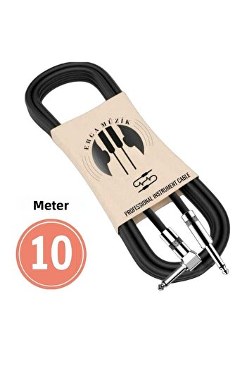 Erga Müzik Guitar Jack Cable Steel Tip Flat/L 10M-32.8Ft Electric Acoustic Binding Violin Amp&Mixer Compatible Jack Cable