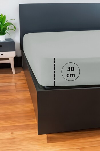 GAMA HOME 100% Cotton Fitted Sheet - 100X200 cm - 30 cm Edge Height - Organic and Comfortable