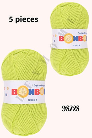 devhome Bonbon Classic Πλεκτό Κλωστό Χειροποίητο 100 γρ - Μαλακό Ακρυλικό Κλωστό - Κατάλληλο για Πλέξιμο με Σουβλάκι και Κροσέ 5 Τεμάχια