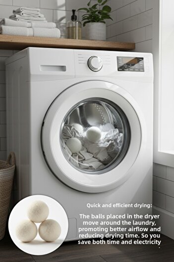 Vienev 3-Pack Natural Wool Laundry Dryer Balls - Energy Saving and Softening Effect