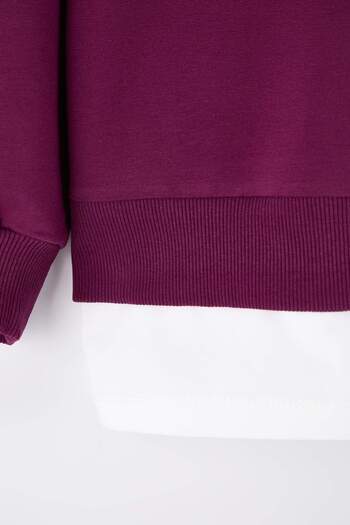 Trendyol Curve Plum Bottom T-Shirt Look Thin Knitted Plus Size Sweatshirt Tbbaw23Ao00023