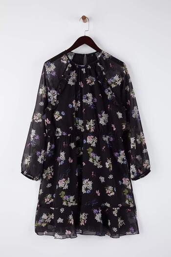 Trendyol Curve Black Chiffon Woven Plus Size Dress