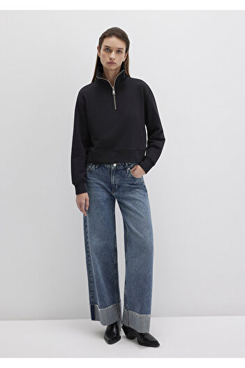 Mavi Semi-Zip Black Sweatshirt 1S10391-900