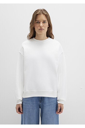 Mavi Bisiklet Yaka Ekru Sweatshirt 1S10358-70057