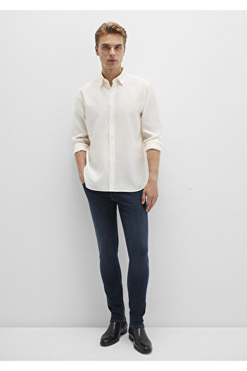 Mavi Ekru Tencel TM Liyosel Gömlek Regular Fit / Normal Kesim 0211659-70057