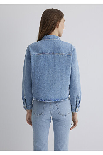 Mavi Paola Mavi Premium Indigo Mavisi Jean Gömlek Crop / Kısa Kesim 1210779-89212