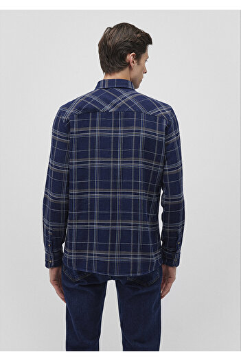 Mavi Kareli Lacivert Gömlek Slim Fit / Dar Kesim 0211269-88669