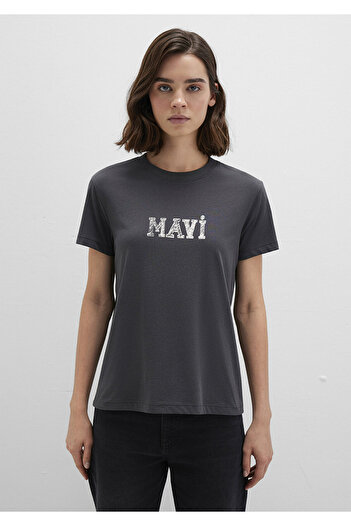 Mavi Baskılı Antrasit Tişört Regular Fit / Normal Kesim 1612232-34853