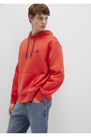 Mavi Logo Nakışlı Kapüşonlu Turuncu Sweatshirt 065809-70481