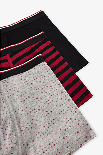 Penti Erkek Red Line Çizgili 3'lü Organik Boxer