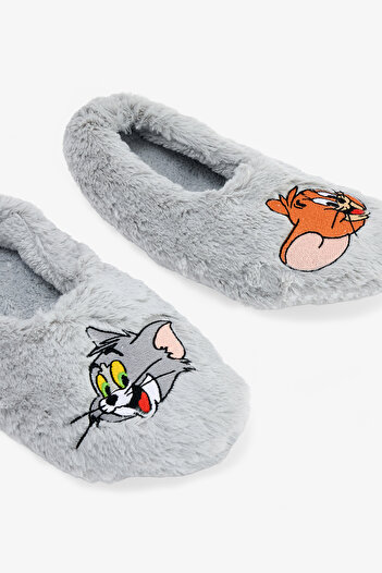 Penti Açık Gri Tom & Jerry Nakışlı Ev Patiği