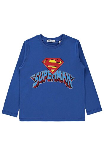 Superman Baskılı 10-13 Yaş Sweatshirt - Mavi13-14 Yaş