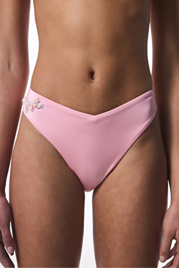 Penti Pembe Boncuk Detaylı V Kesim Bikini Altı - Gamze Erçel Koleksiyonu