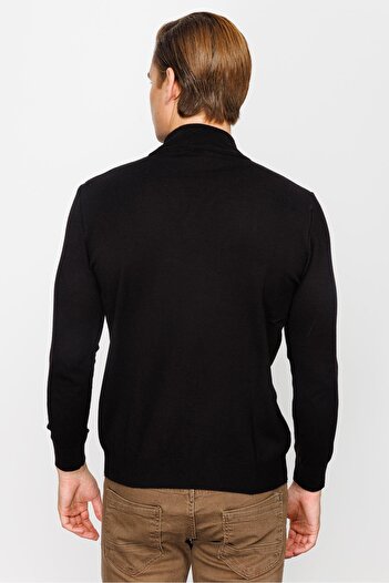 İgs MEN'S BLACK STANDARD HALF FISHER KNIT