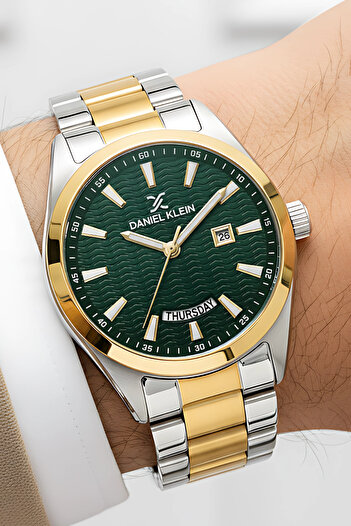 Daniel Klein Men's Wristwatch with Calendar Steel Band Steel Case Bracelet Gift 3 Atm Waterproof