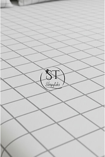 Shopyteks طقم ملاءة سرير مطاطية كبيرة الحجم من القطن بنمط مربع 180x200 |   ناعمة