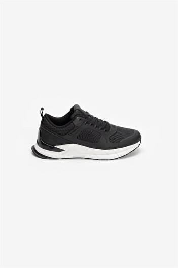 Calvin Klein Erkek Marka Logolu Bağcıklı Kaydırmaz Tabanlı Günlük Siyah Sneaker HM0HM01283-BEH