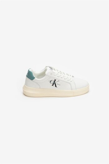 Calvin Klein Beyaz - Mavi Erkek Deri Sneaker CHUNKY CUPSOLE MONO LTH